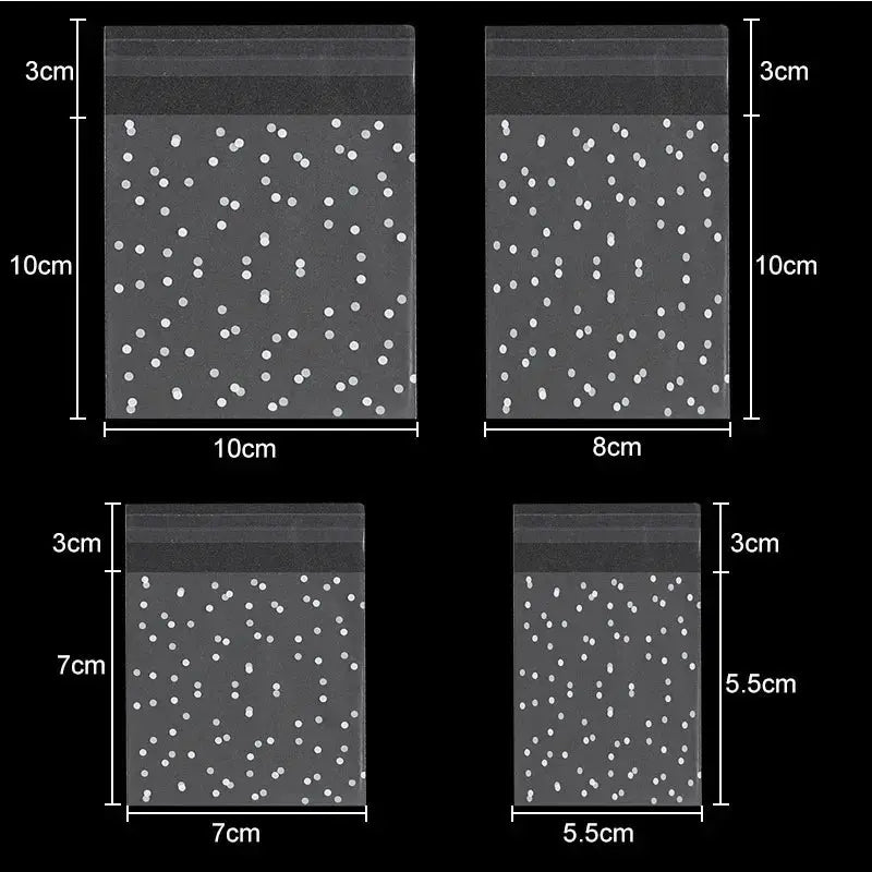100 Pieces Transparent Dot Bags Ziplock Jewelry Packaging Small Reclosable Dustproof Storage DIY Crafts