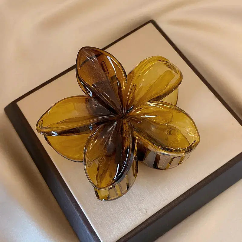 BelleBloom Large Matte Flower Claw Clip Secure All Hair Types With Durable Geometric Design