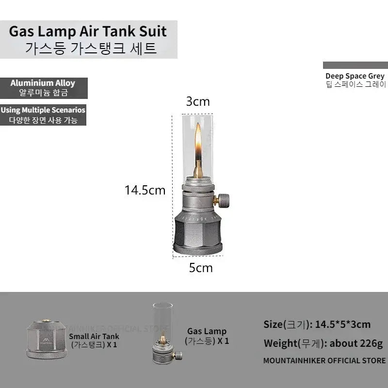 Mountainhiker Retro Butane Gas Light For Desktop Camping Picnic