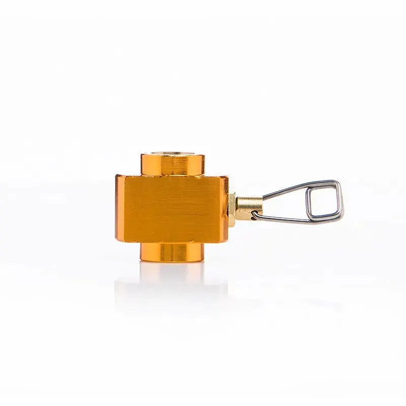 Widesea camping stove propane refill adapter, orange aluminum with a metal loop handle