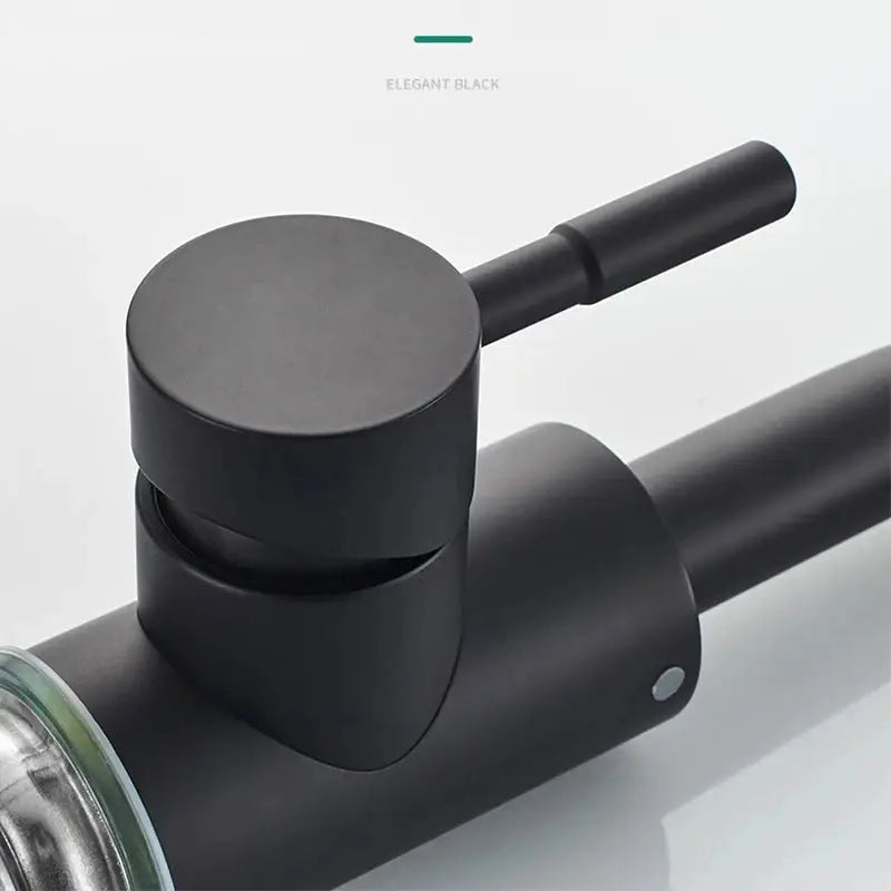 Bathroom basin faucet, black matte finish, 360° rotating, single-handle hot and cold mixer