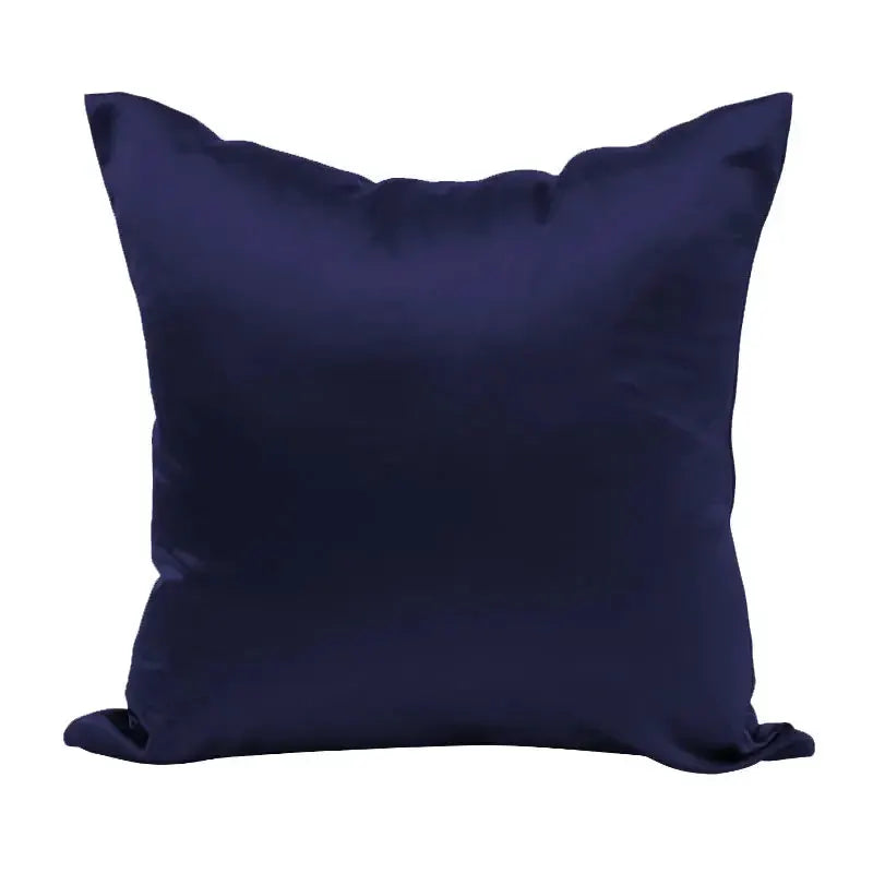 Imitated silk satin pillow case, navy blue, 50x50 cm cushion cover