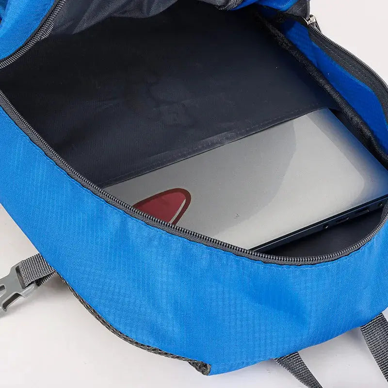 Classic 40L outdoor backpack, blue waterproof travel bag with laptop inside