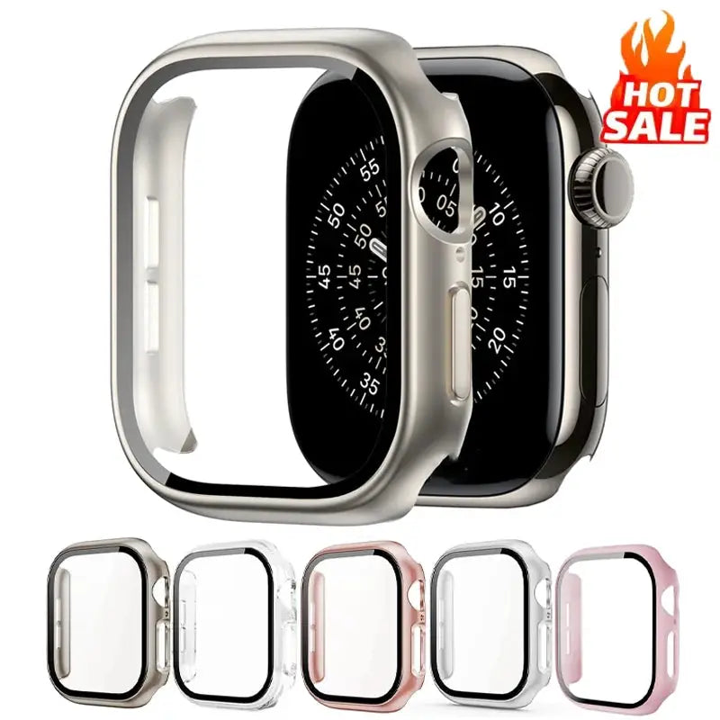 Simples Market Apple Watch tempered glass case set of 5 color options for 38-46mm models