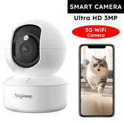Boykeep 2K Pet Dog Camera With Phone App And 5G And 2.4GHz WiFi 360 Pan Tilt Night Vision 2 Way Audio