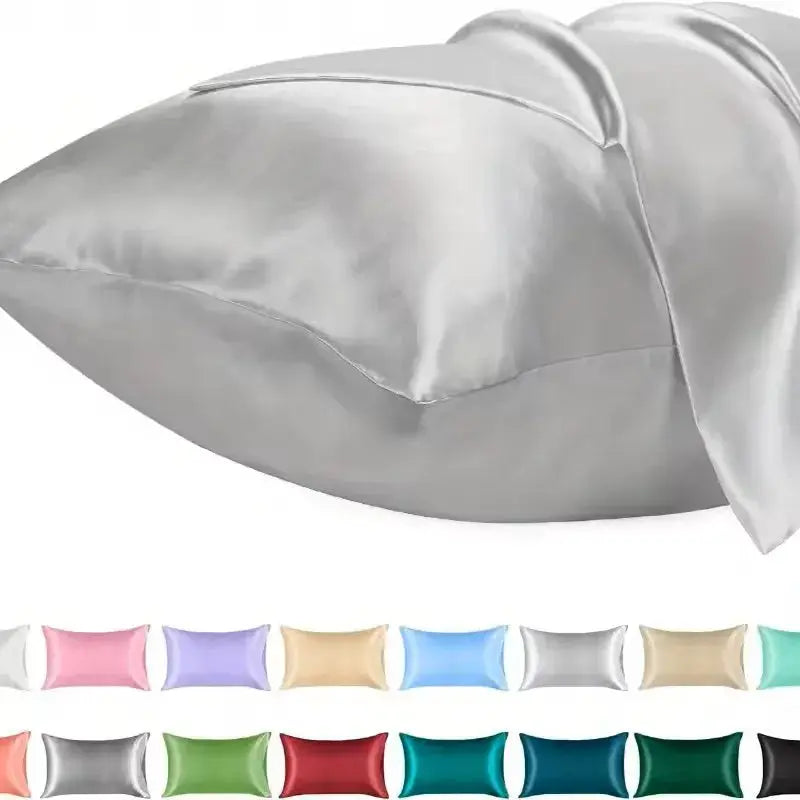 1pc satin pillowcase for hair, silver; silky soft for skin, with color options shown.