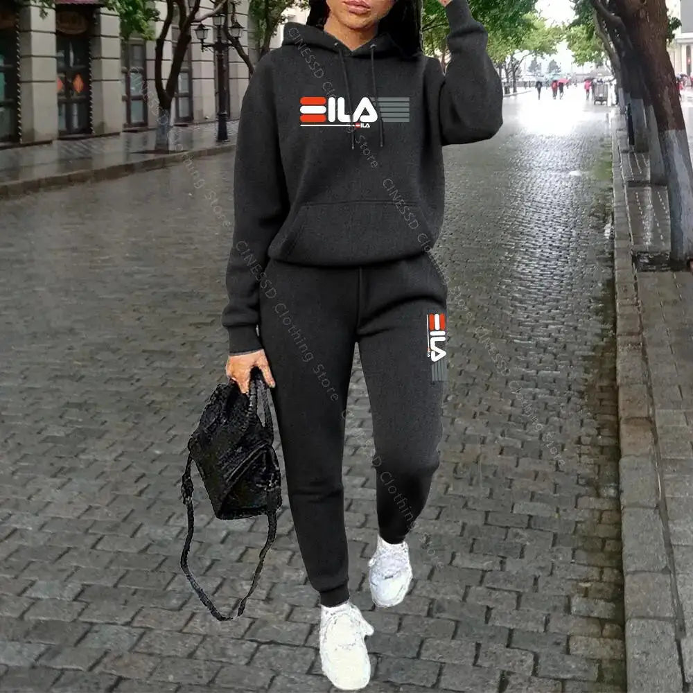 Womens Autumn Winter Hoodie Set Pants Loungewear Luxury Designer