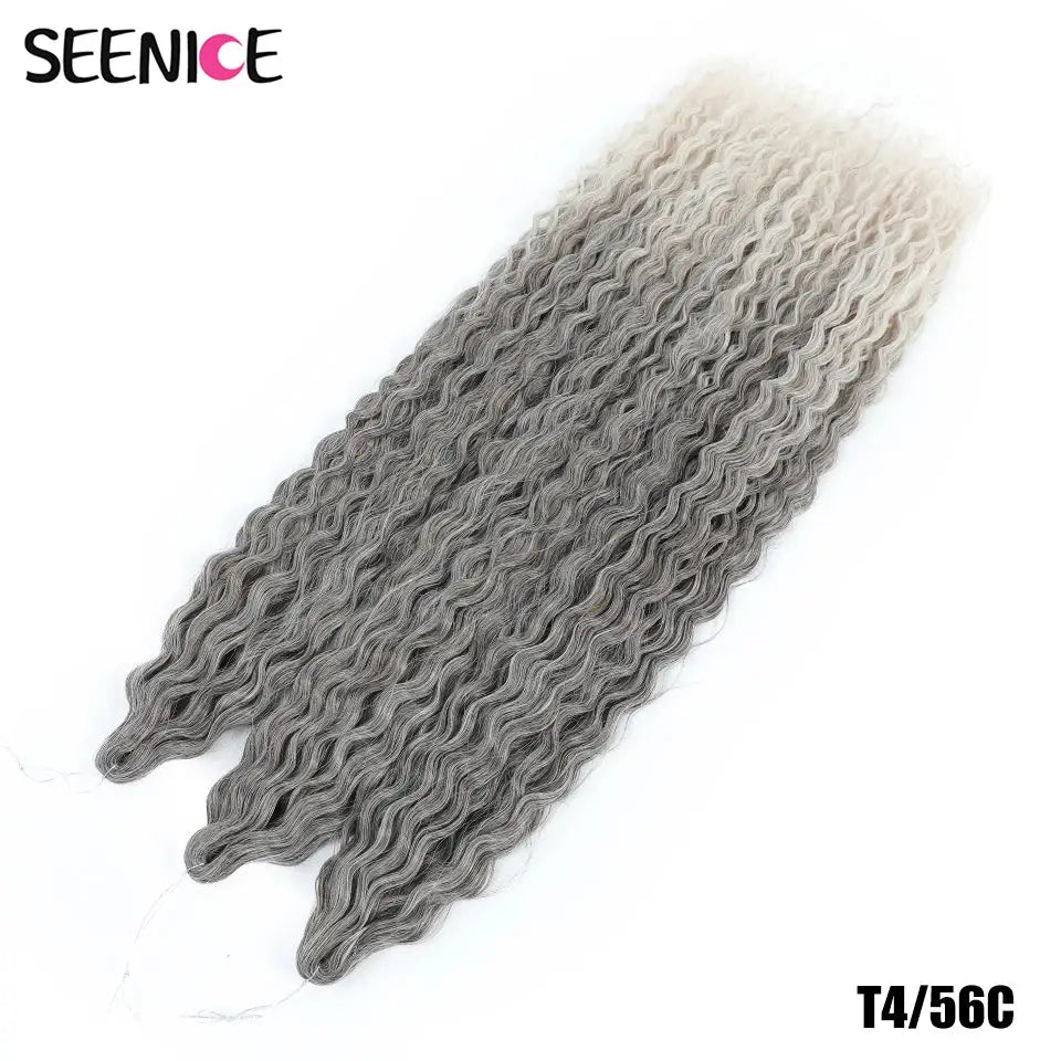 Ariel Curl crochet hair SEENICE ombre grey 22in water-wave synthetic braids
