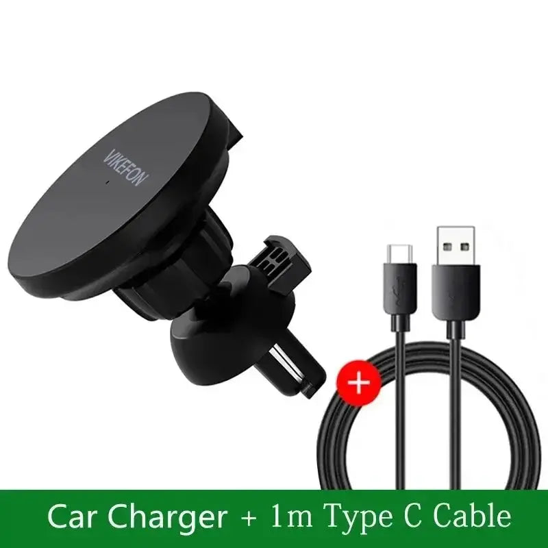 VIKEFON Magnetic Car Wireless Charger For iPhone 12 13 14 15 Pro Max