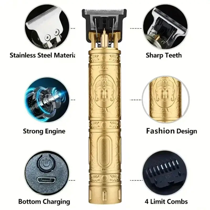 T9 Professional Hair Clipper For Men USB C Fast Charging Beard Body Hair Trimmer And Precision Electric Shaver