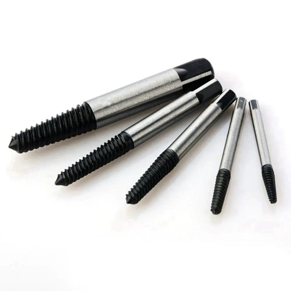 5 Piece Screw Extractor Center Drill Bit Guide Set For Removing Broken Damaged Bolts And Screws DIY Woodworking