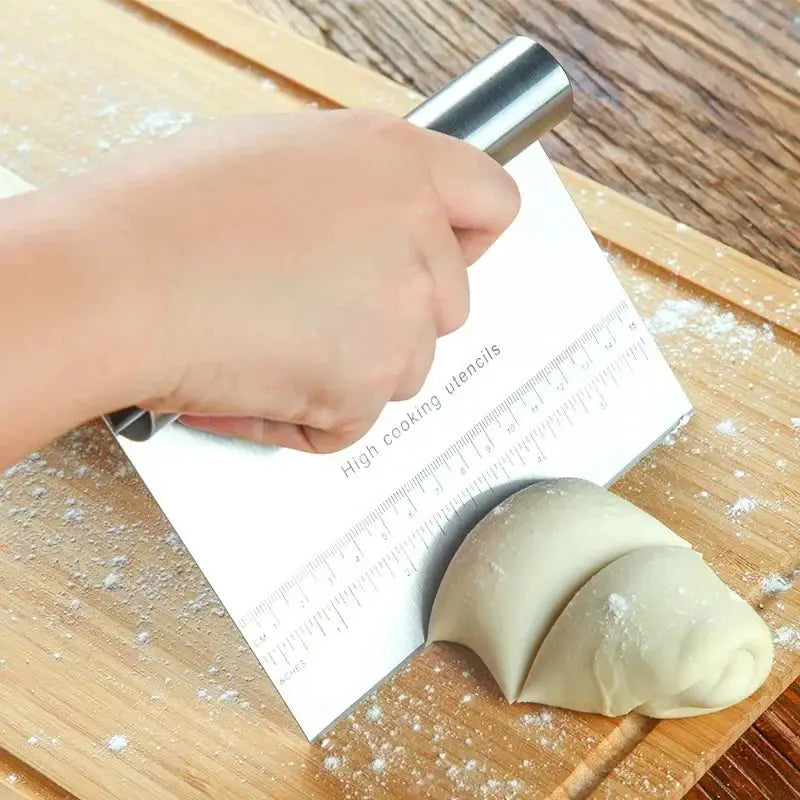 Stainless Steel Pastry Spatula Cutter With Scale Pizza Dough Scraper Fondant Cake Decoration Tools Kitchen Accessories