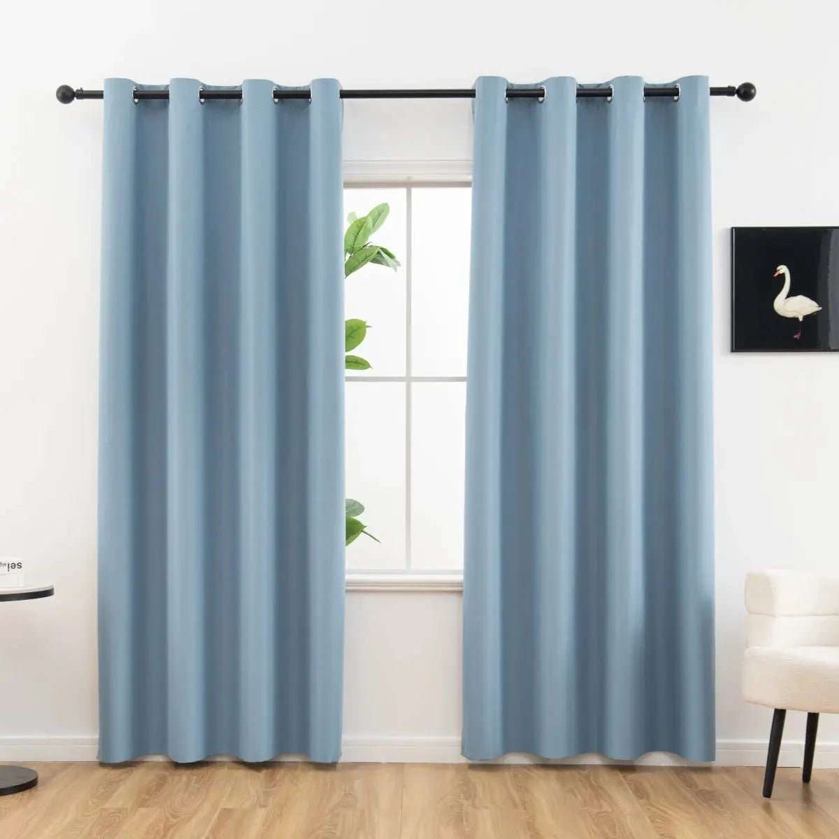 Set of 2 100 Percent Blackout Curtains With Coated Lining for Bedroom, Living Room, Dining Room and Bathroom - Simples Market