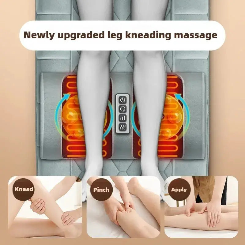 Simples Market electric full-body massage mattress with heating hand control and leg kneading massage