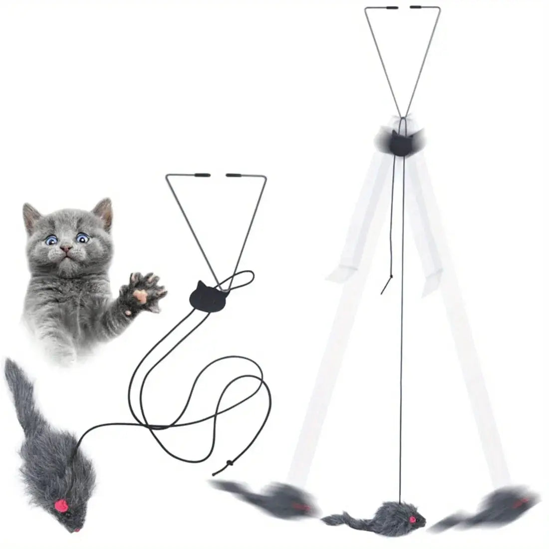 Door Hanging Cat Toy Stress Relief For Living Room Interactive Kitten Toy Easy Install