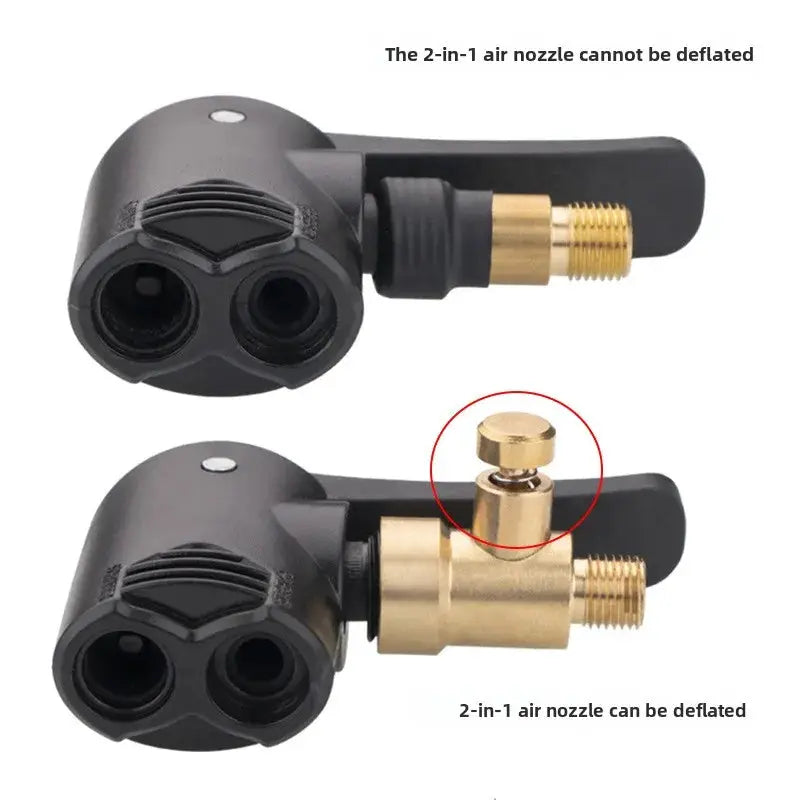 Two In One Bicycle Pump Nozzle Hose Adapter Inflator Valve Connector For Air Chuck And Motorbike Auto Accessories