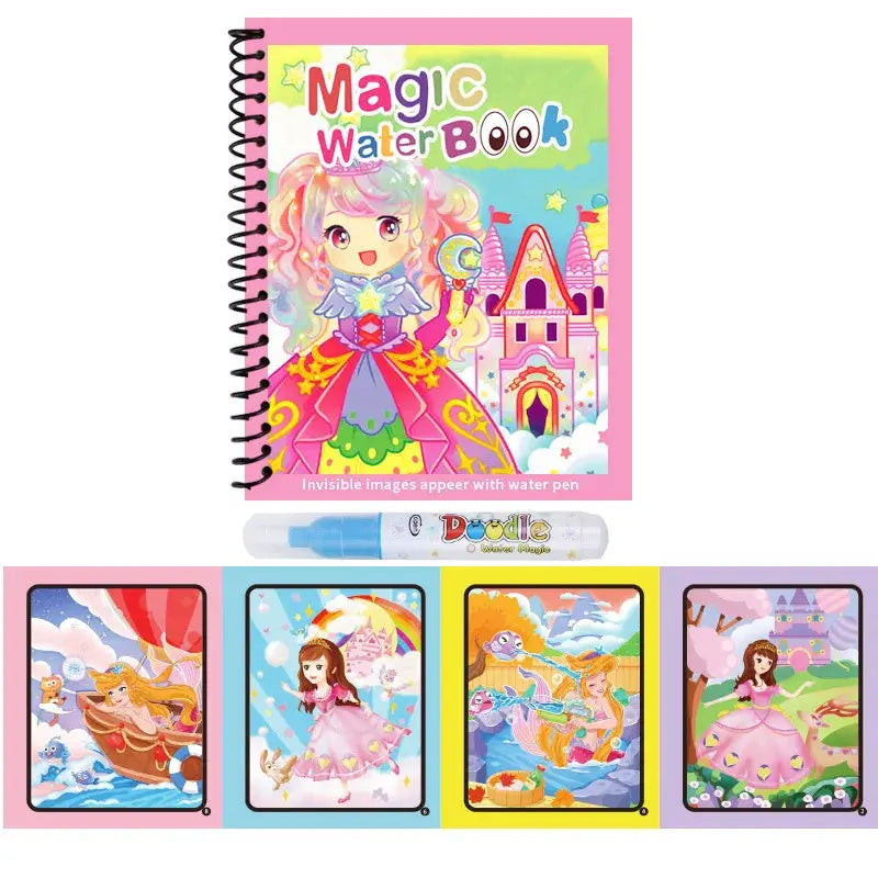 Reusable Water Drawing Book Mess Free Magic Painting Pad With Refillable Water Pen For Kids Learning Educational Toy