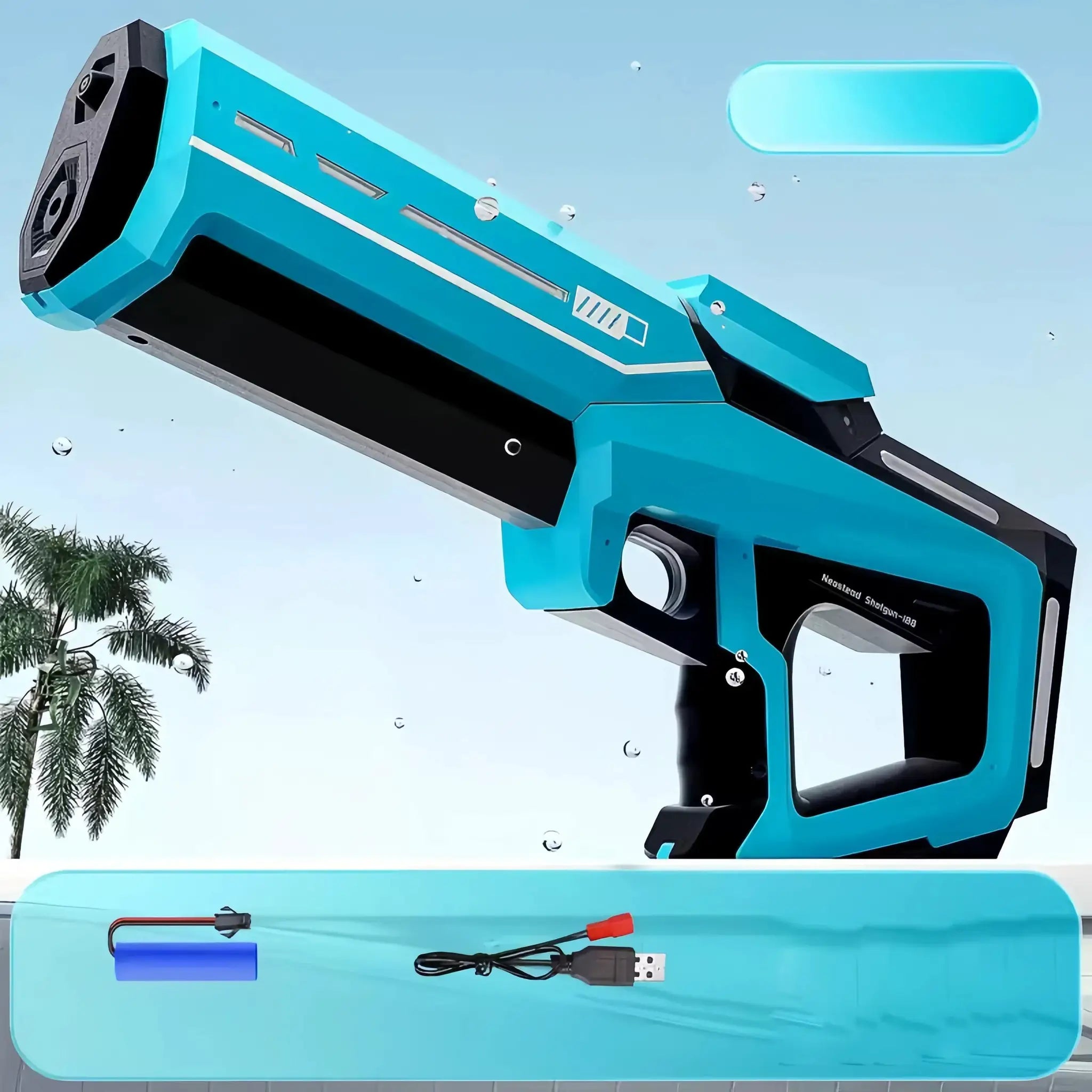 Electric Water Gun For Adults And Teens Automatic Water Suction Blaster With Flashing Lights For Summer Beach Parties