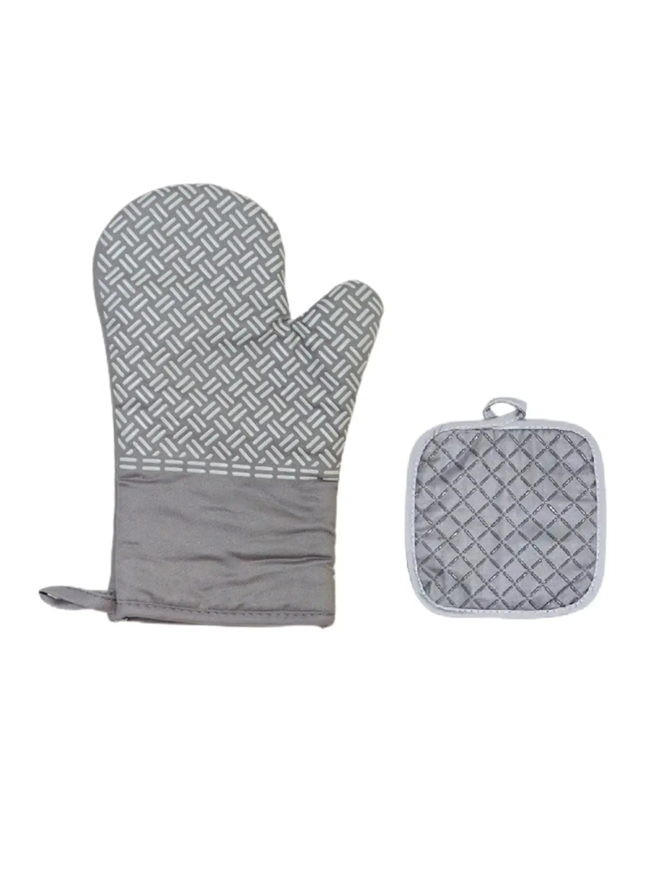 Microwave Cotton Baking Gloves Anti Scalding Heat Resistant Oven Mitts Non Slip Insulation Gloves For Bakeware