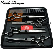 Purple Dragon Dog Grooming Scissors 6 Inch And 7 Inch Professional Stainless Steel Thinning Curved Shears