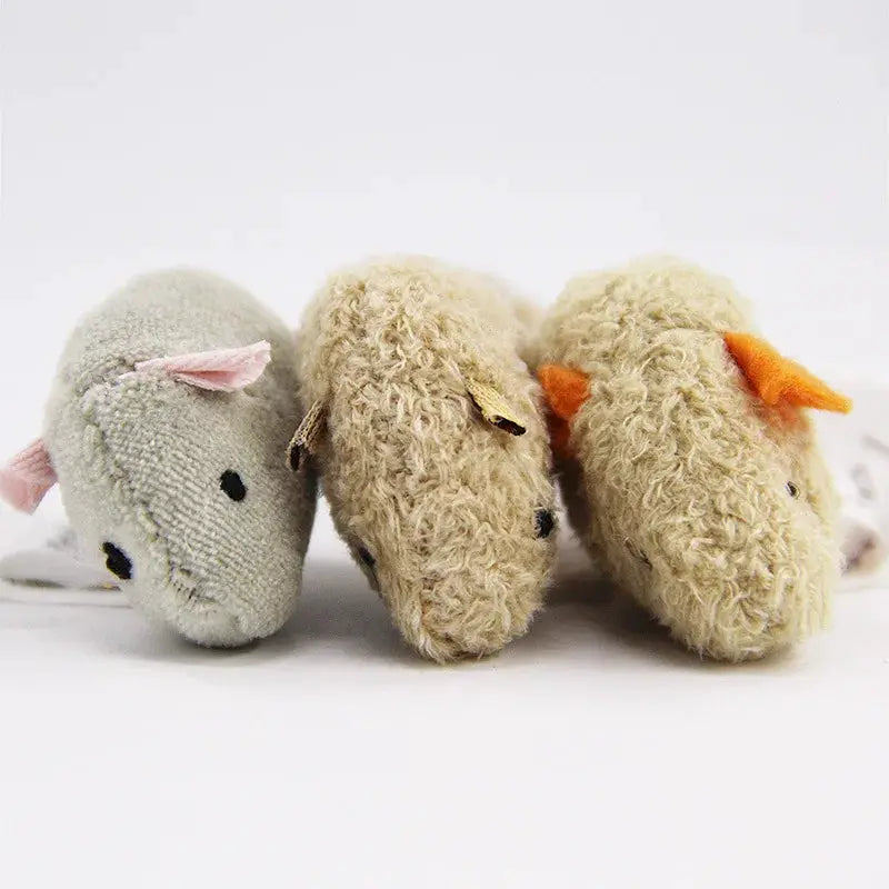 Three Pack Plush Simulation Mouse Cat Toys Bite Resistant and Scratch Resistant Interactive Toy Set for Cats and Kittens