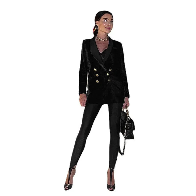 NovaMode Winter Shine High Waisted Y2K Ankle Length Pencil Pants Polyester Elastane