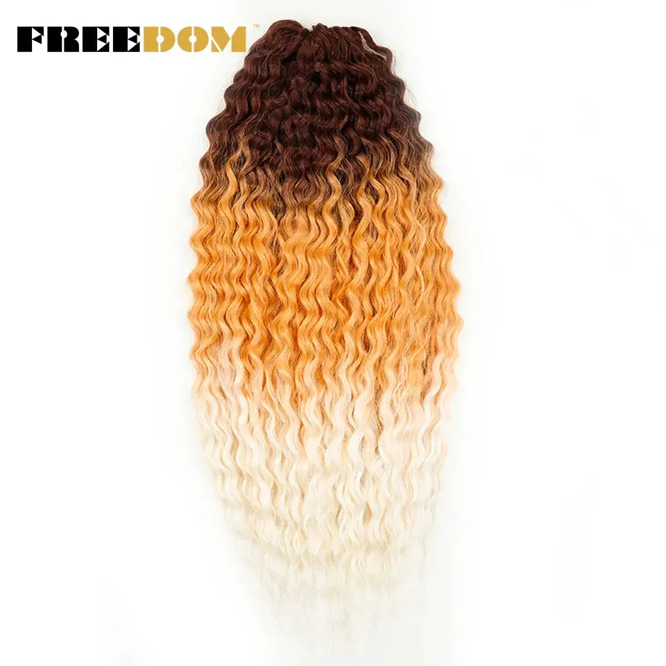 Ariel Synthetic Twist Crochet Hair 22in 300g Water Wave Ombre Brown to Blonde, Freedom Simples Market