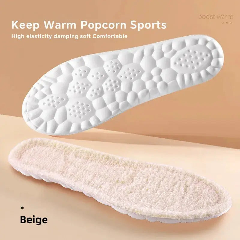 4D Cloud Technology Plush Thickened Winter Insoles For Warmth And Comfort Cashmere Softness And Cold Proof Foot Safety