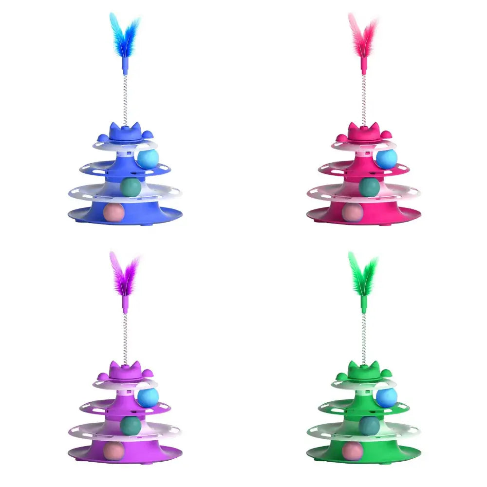 Interactive Cat Toy Ball and Stick Turntable for Kittens and Cats Relieves Boredom Encourages Exercise