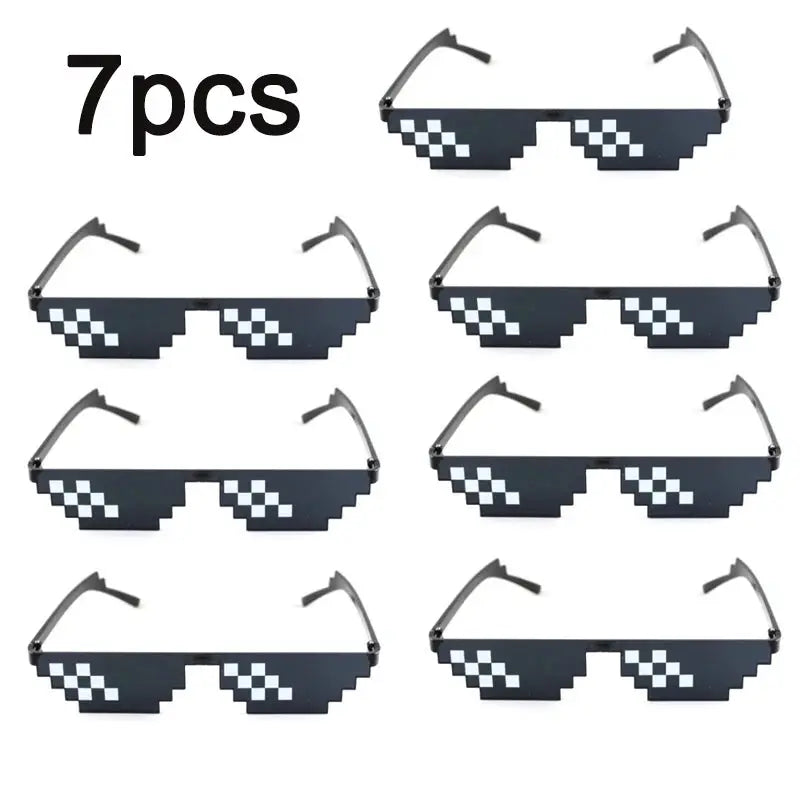 Mosaic Pixelated Sunglasses Unisex Party Vintage Eyewear For Men Women Cool Funny Shades