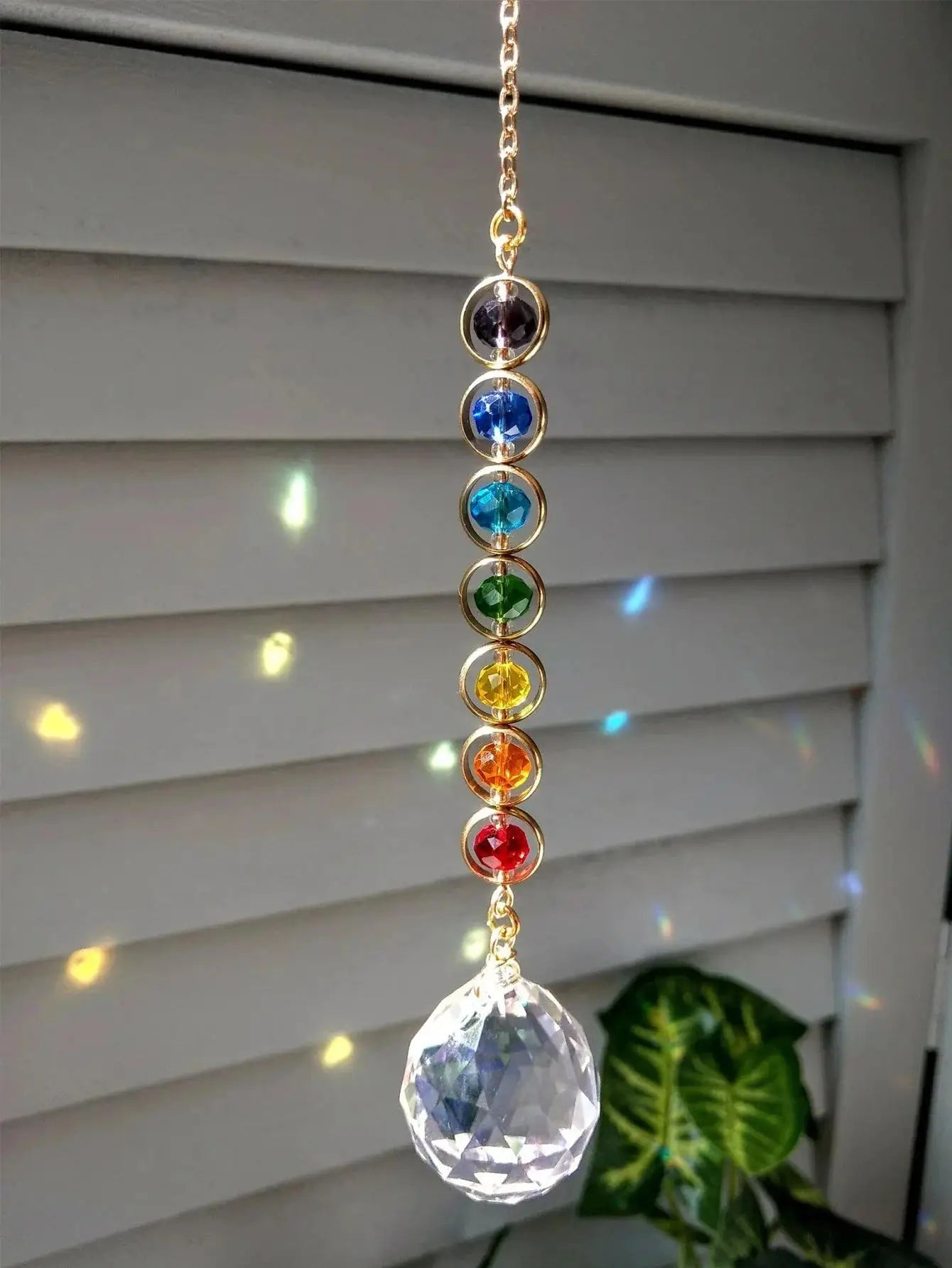 Crystal Suncatcher Mobile Rainbow Prism for Meditation and Home Decor Rainbow Maker 1pc - Simples Market