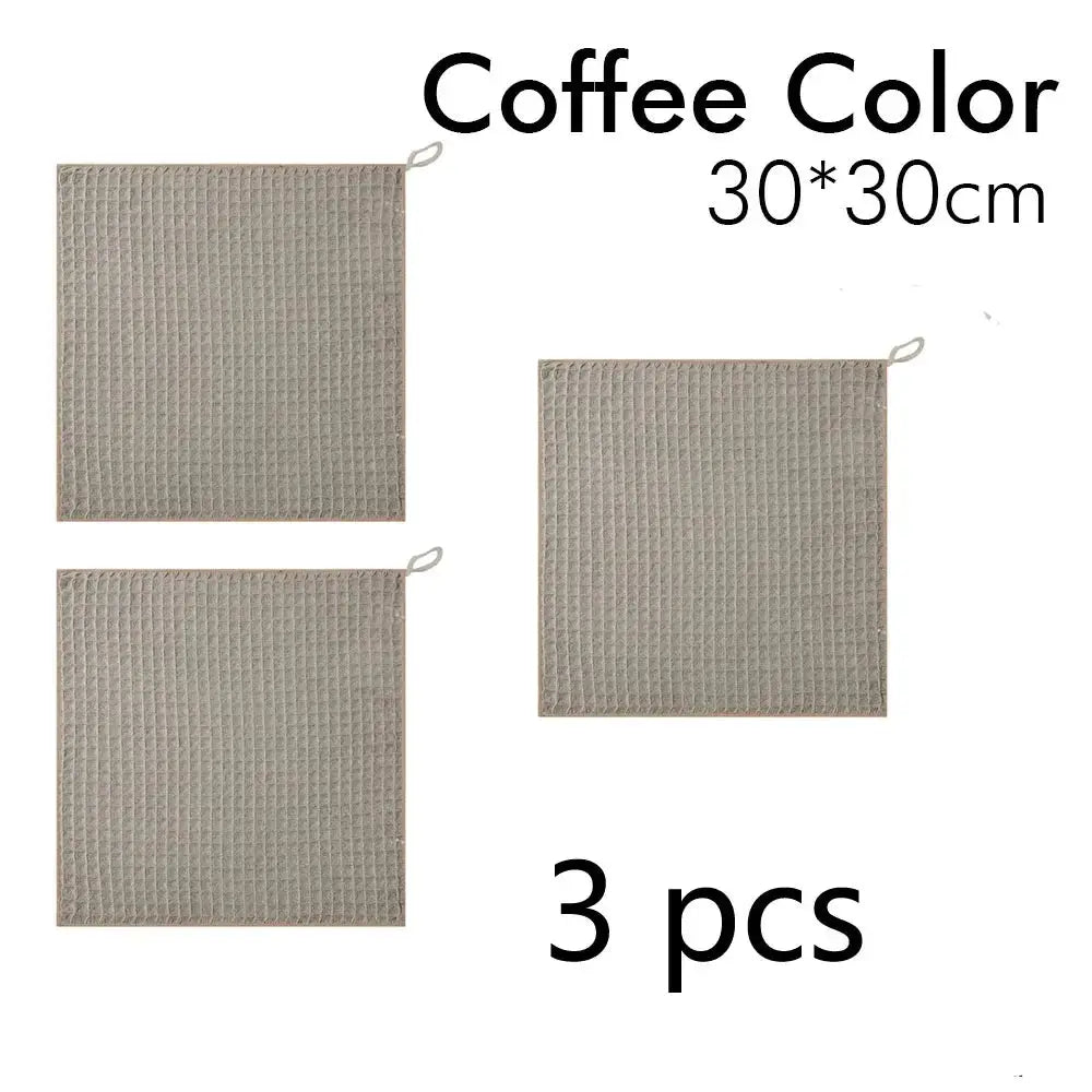 Simples Market three 30x30 cm beige barista coffee machine cleaning towels, no-lint absorbent cloths