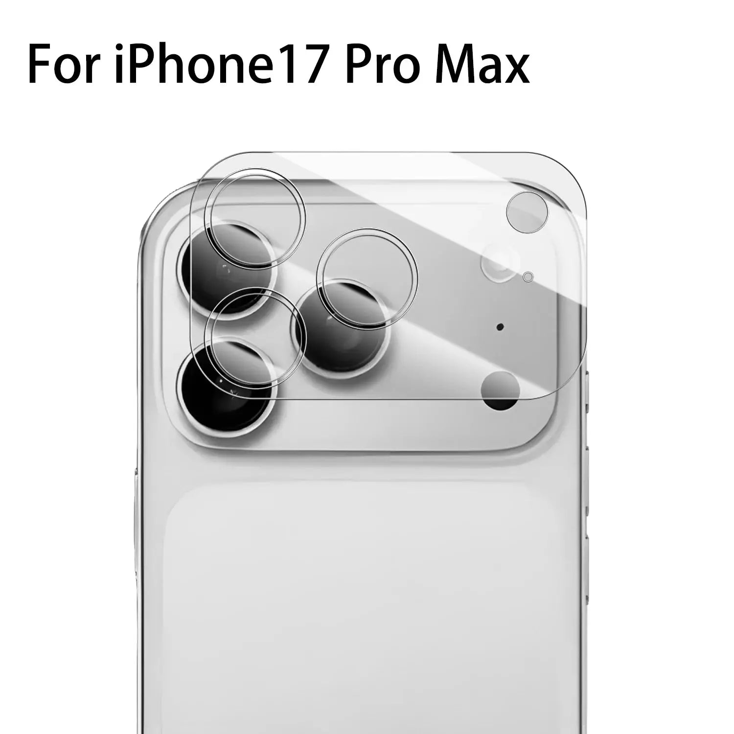 Tempered-glass camera lens protector, clear full-coverage for iPhone 17 Pro Max