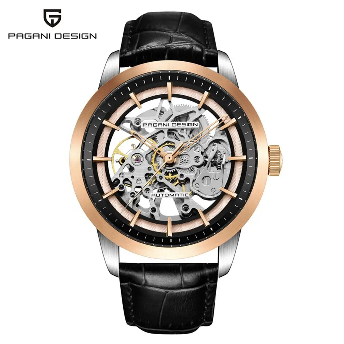 Pagani Design Luxury Skeleton Dial Automatic Mechanical Watch For Men Leather Watches Waterproof Sports Style