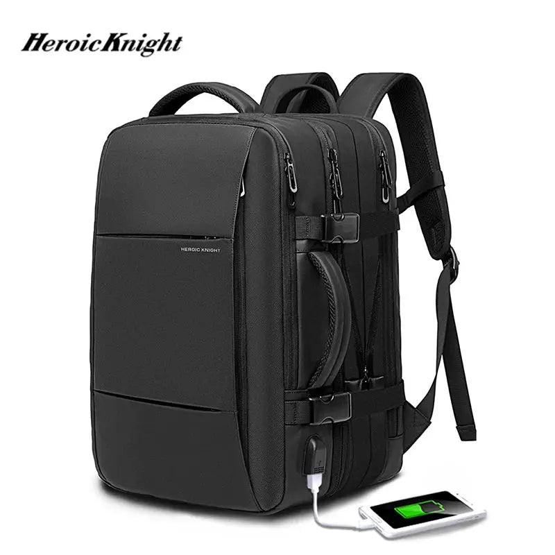 Heroic Knight Travel Backpack Men Business Backpack School Expandable USB Bag Large Capacity 15.6 Laptop Waterproof Backpack Bag - Simples Market