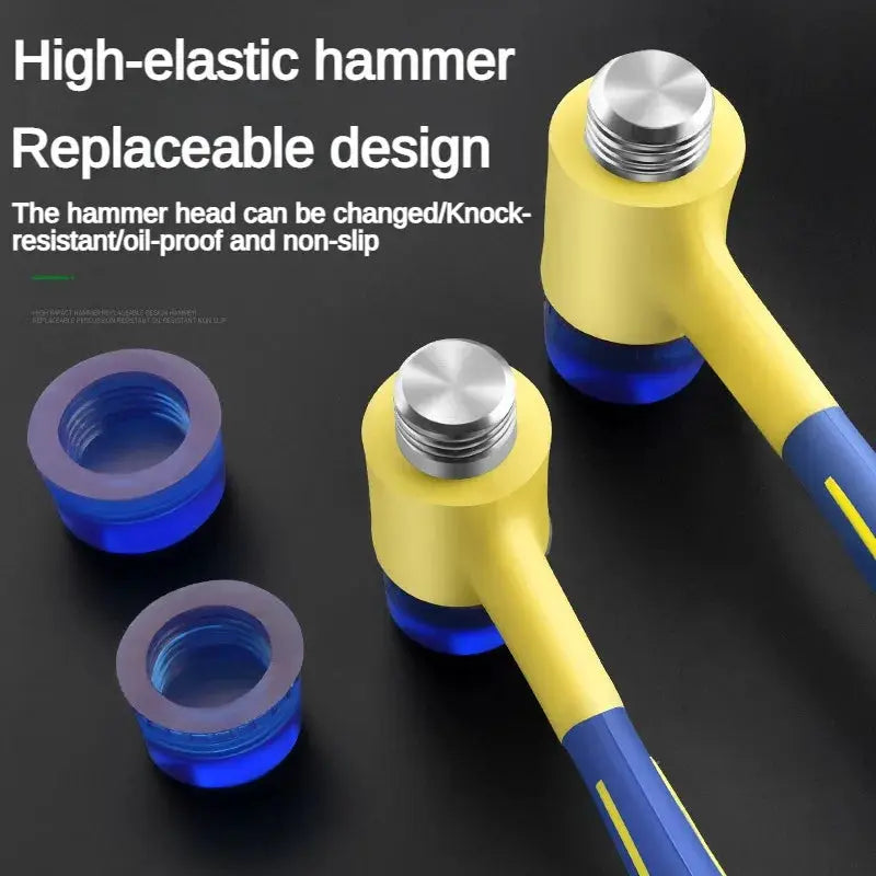 Double Headed Installation Hammer With Rubber Handle 25mm To 45mm Head Detachable Insulated Tool For Doors And Windows