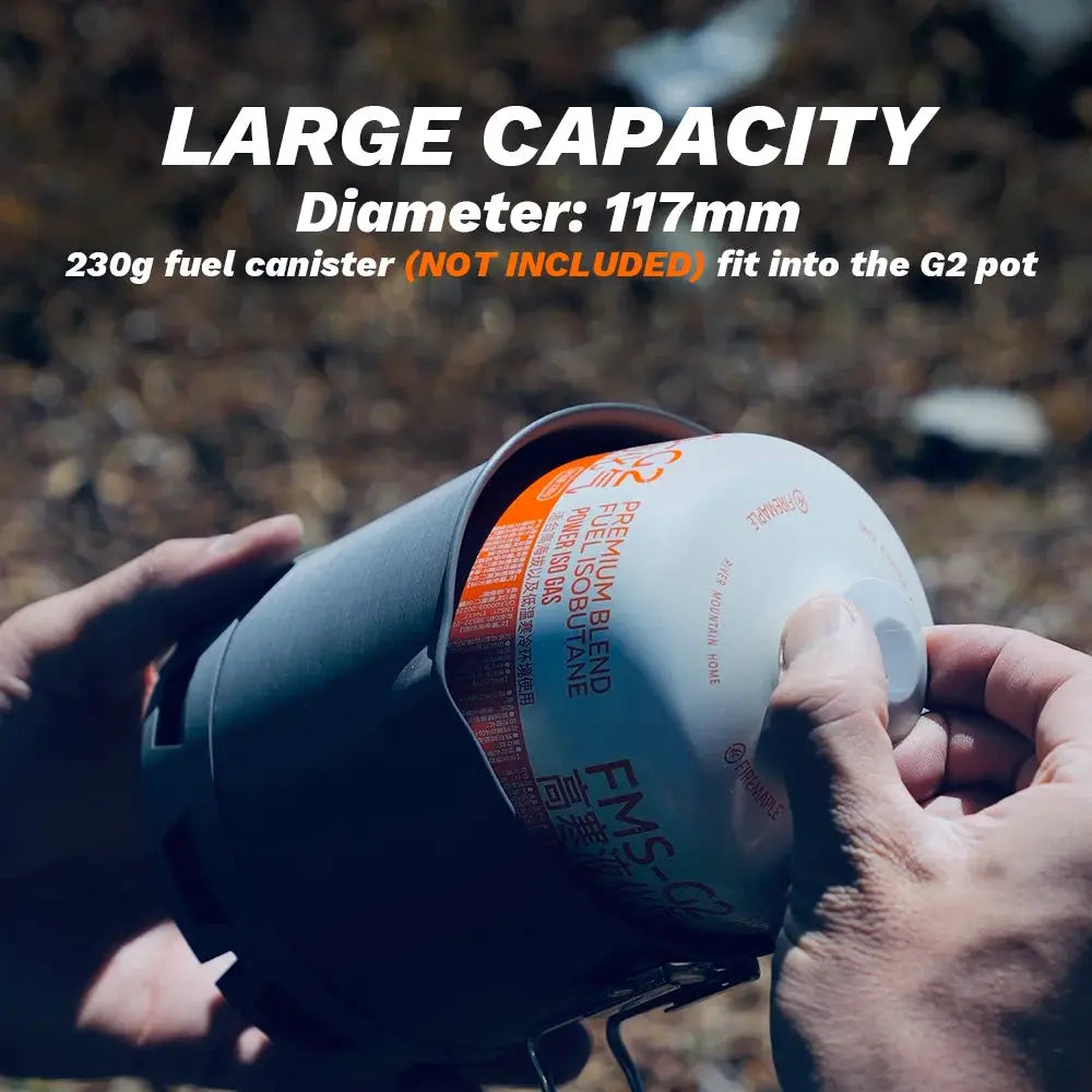 Fire-Maple G2 Petrel ultralight camping pot with internal fuel canister