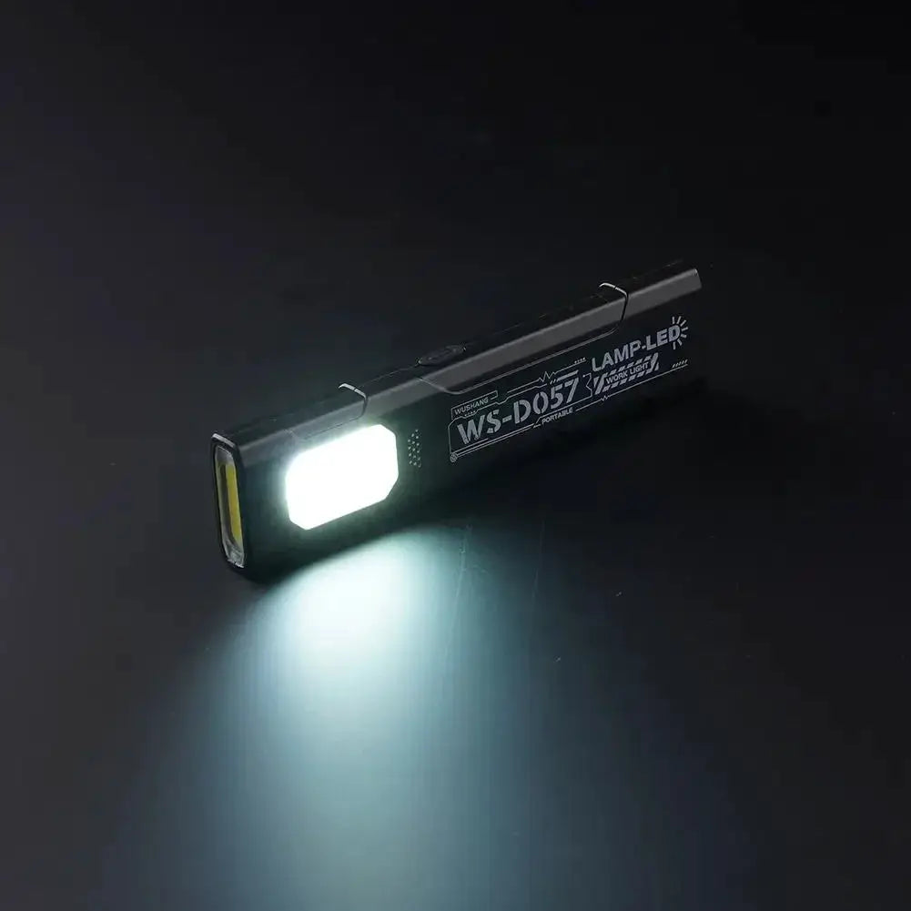 Black mini COB LED keychain flashlight with USB-C recharge, pocket lamp