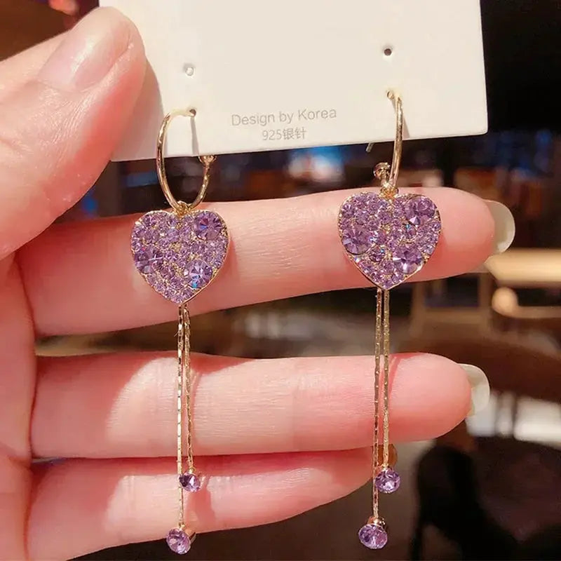 2022 New Trend Simulation Pearl Long Earrings With Flower Rhinestone Pendant For Women Wedding Korean Jewelry