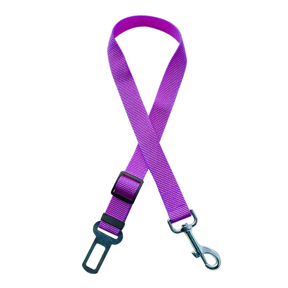 Adjustable Dog Car Seat Belt Harness With Nylon Reflective Cushioning For Safe Car Travel