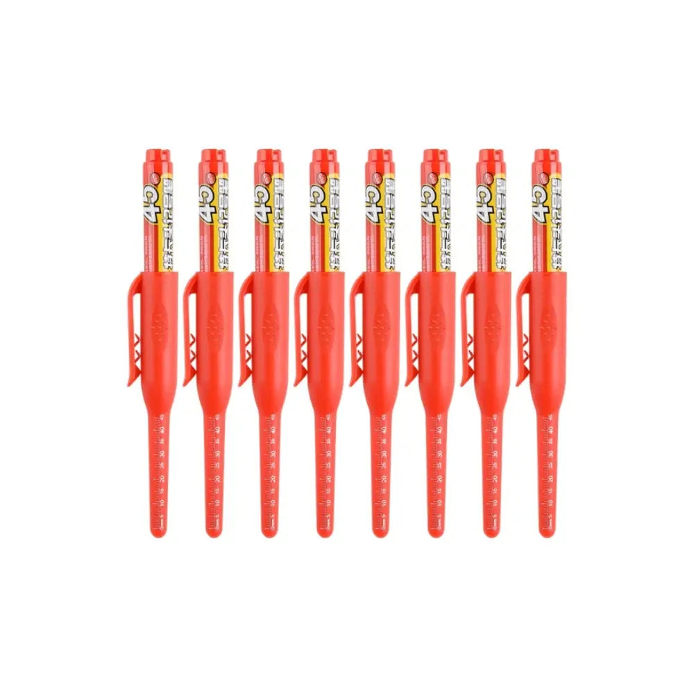 Simples Market red deep-hole marker pens set of 8 with long nib, waterproof for woodworking and measuring