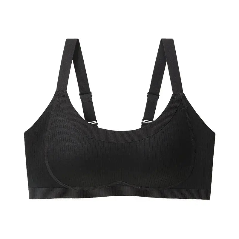 FallSweet seamless wireless bra for women by Simples Market, black full-cup bra with adjustable straps