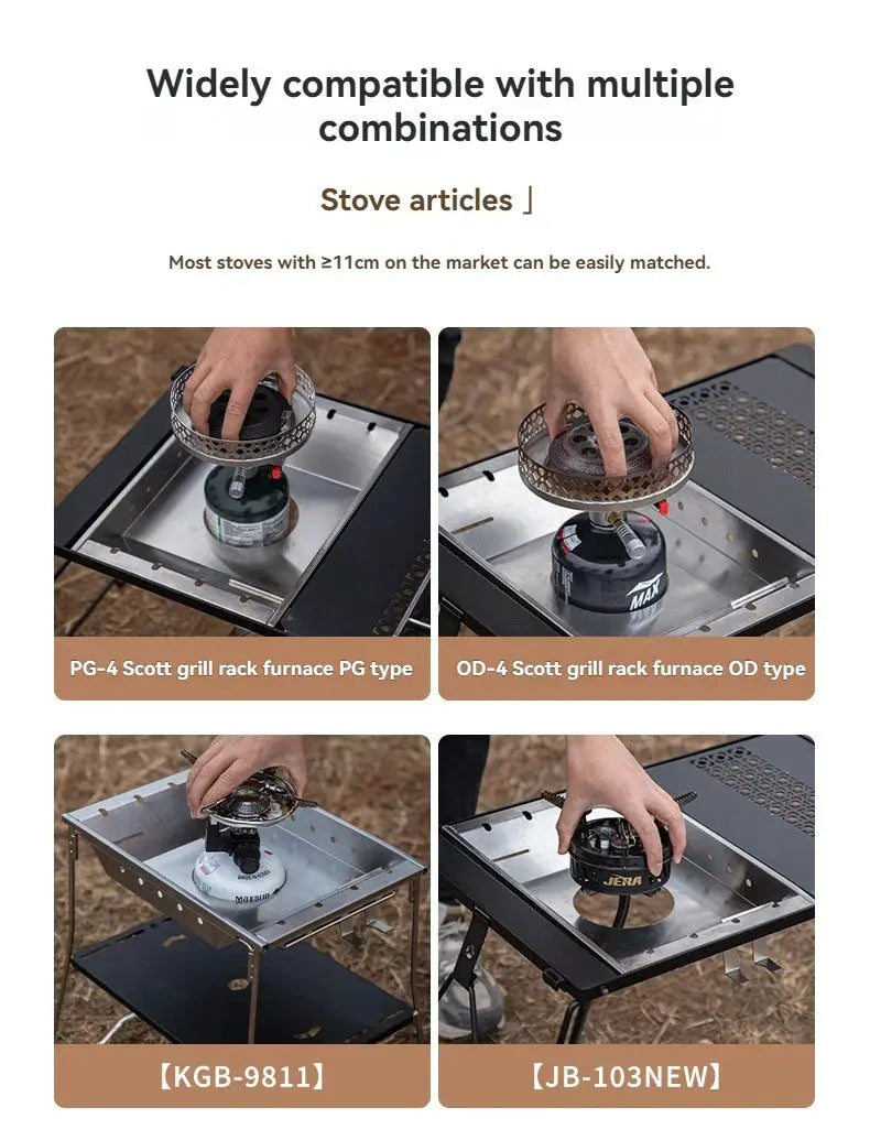 CAMPINGMOON CK-25PG stainless steel furnace plate frame for IGT camping stove; Korean-style windproof, 4 variants