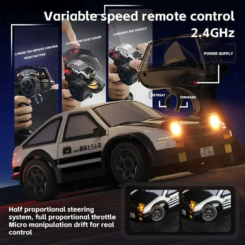 1 64 Scale Desktop RC Drift Car 2 4GHz High Speed Four Wheel Remote Control Car for Gaming Parties Gift