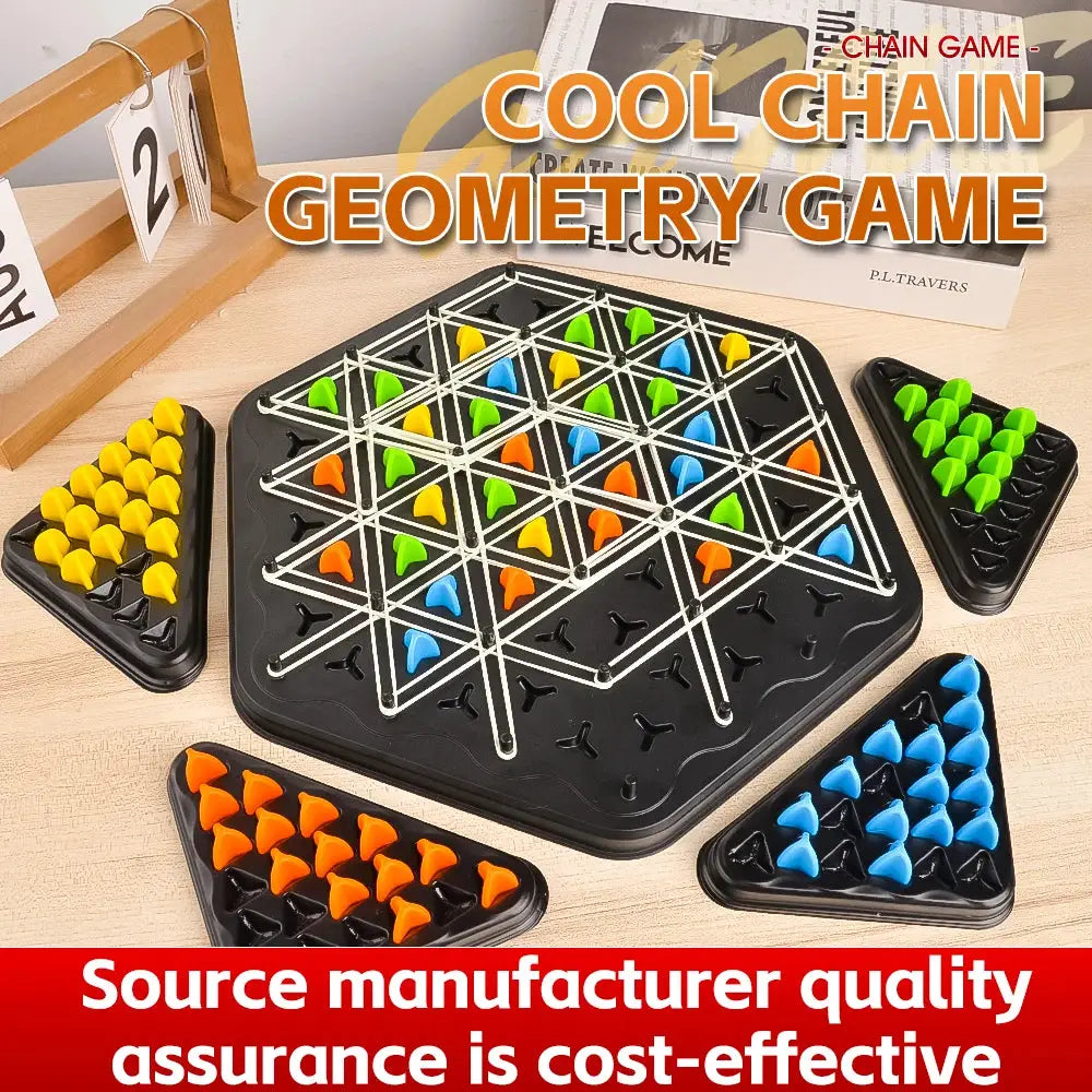 Triangle Link Chess Tabletop Puzzle Game For Family Bonding And Child Development With Logical Thinking Training Toy