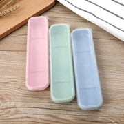 Tableware Box Portable Spoon Fork Cutlery Case With Multicolor Transparent Cover For Students And Household Use
