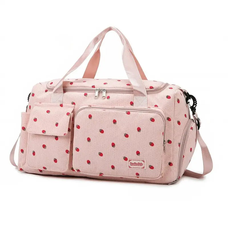 Corduroy Travel Tote Duffle Bag with Shoe Compartment - Simples Market