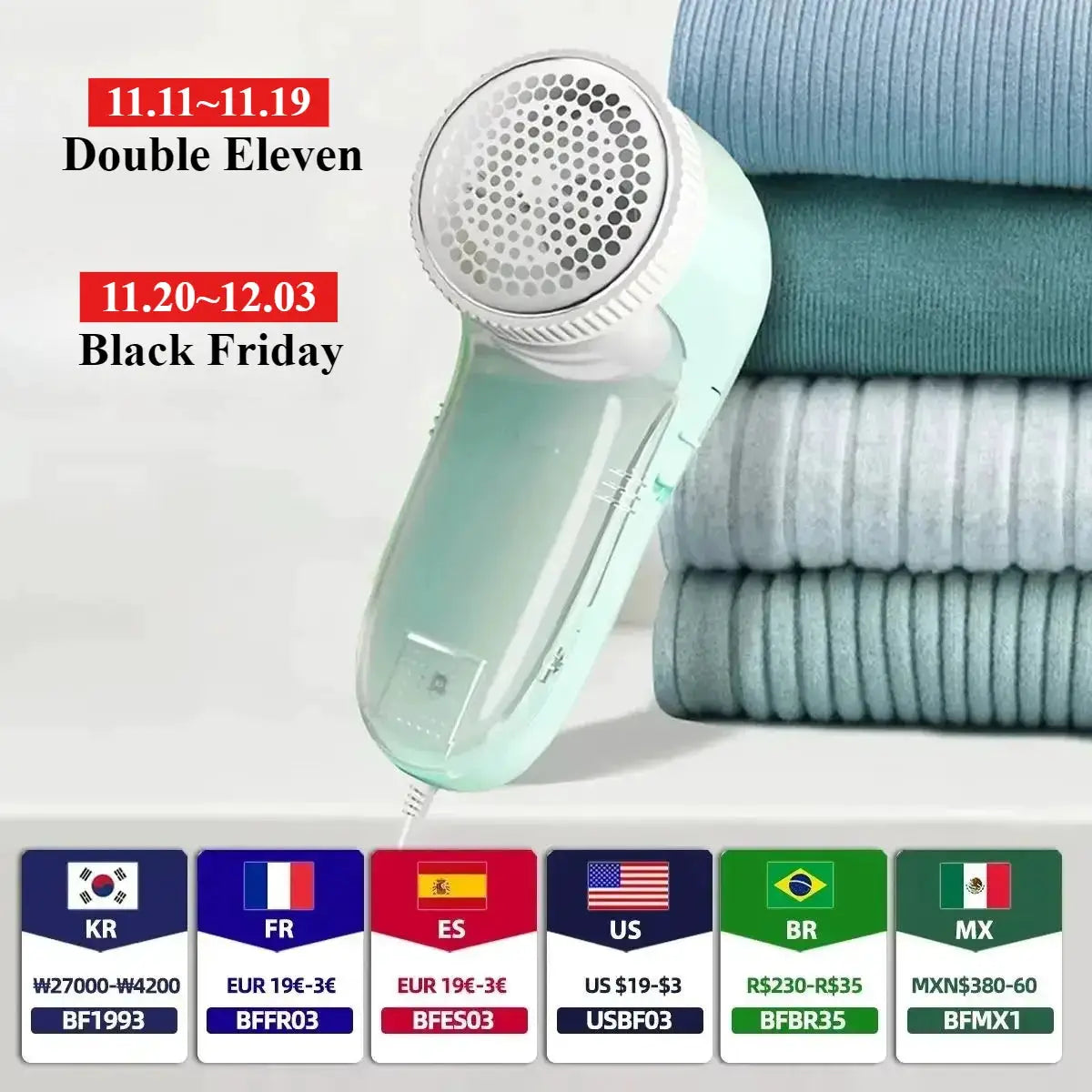 BrightNest Electric Fabric Lint Remover Shaver With Stainless Steel Blades And Micro Arc Mesh For Gentle Fabric Refresh
