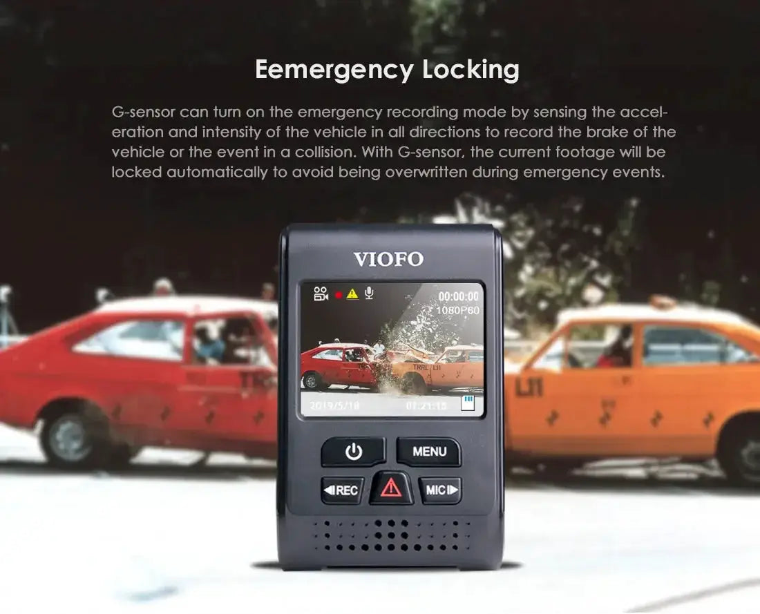 VIOFO A119 V3 2K dash camera, black car DVR with screen and control buttons