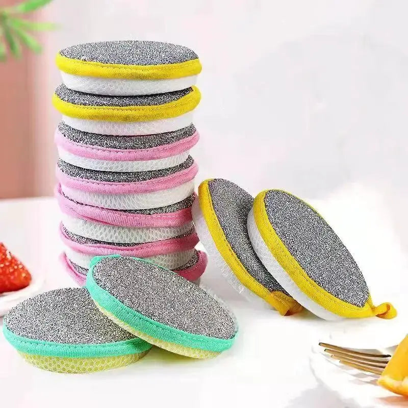 TrueClean Double Sided Dish Sponge With Soft Sponge On One Side And Nylon Scrubber On The Other
